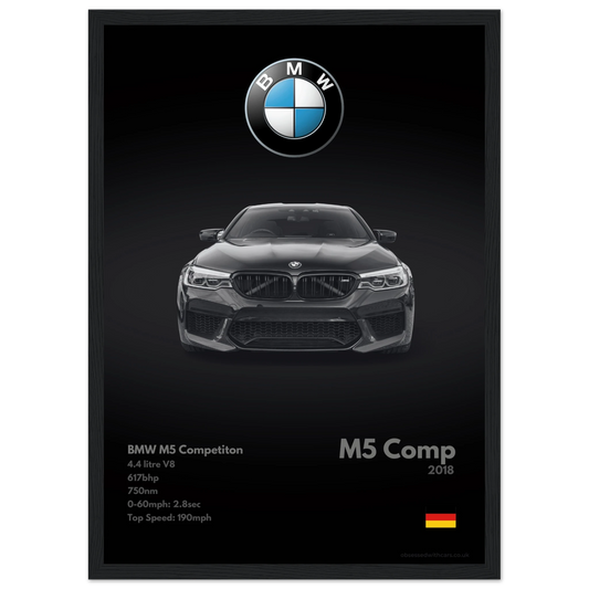 BMW M5 Competition Poster - Monochrome Collection