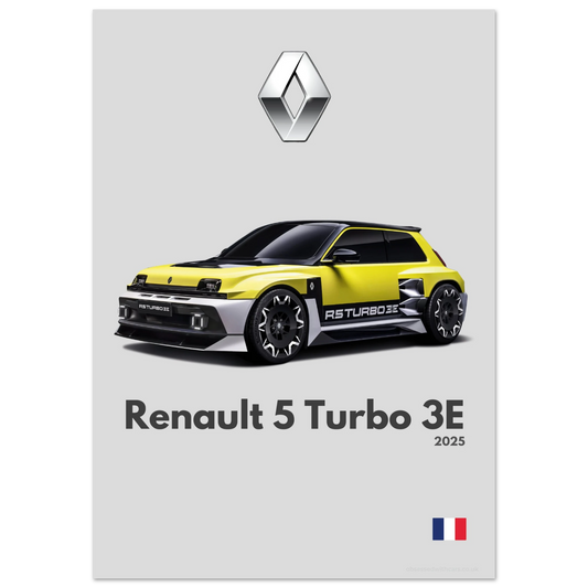 Renault 5 Turbo 3E Poster - Minimalist Collection