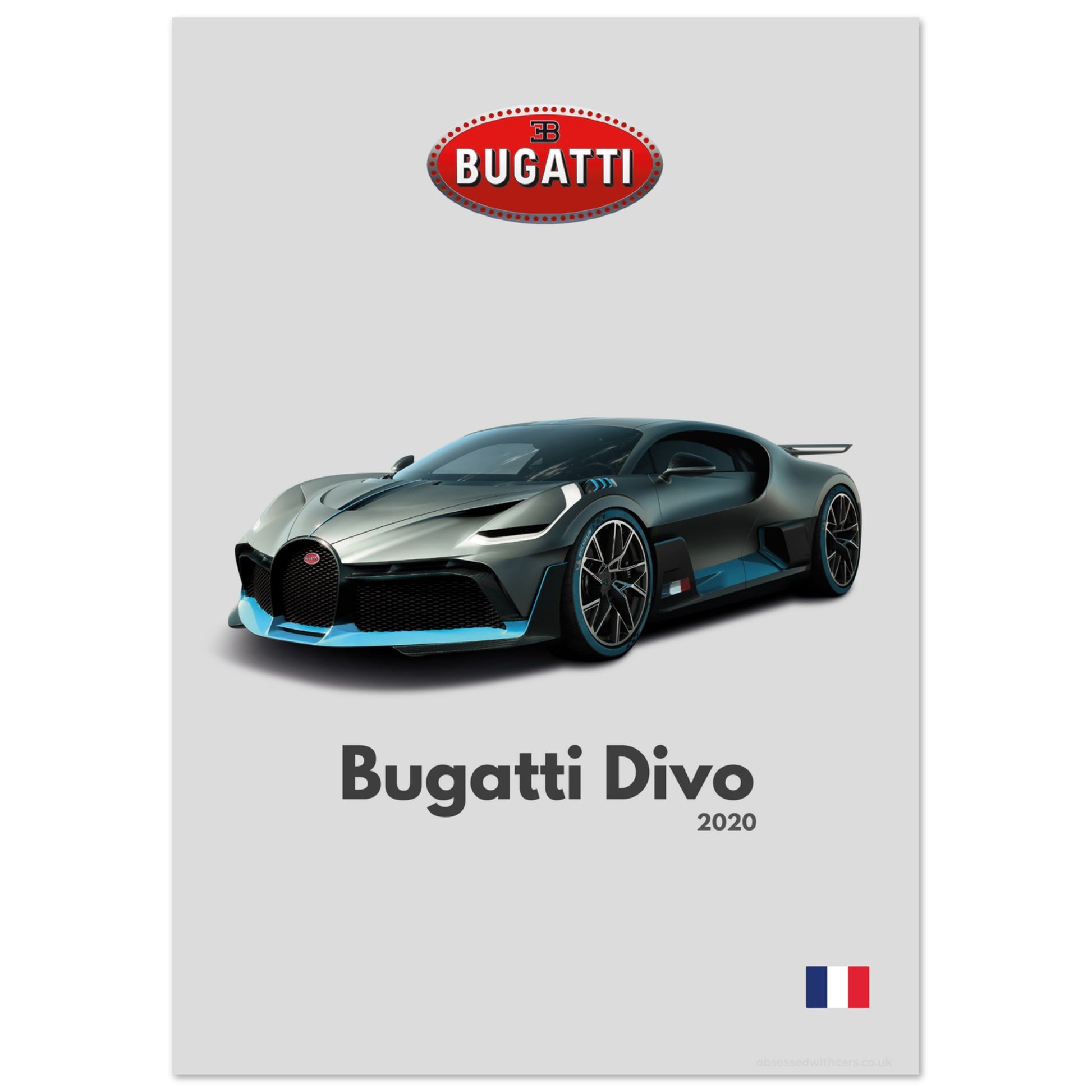 Bugatti Divo Poster - Minimalist Collection