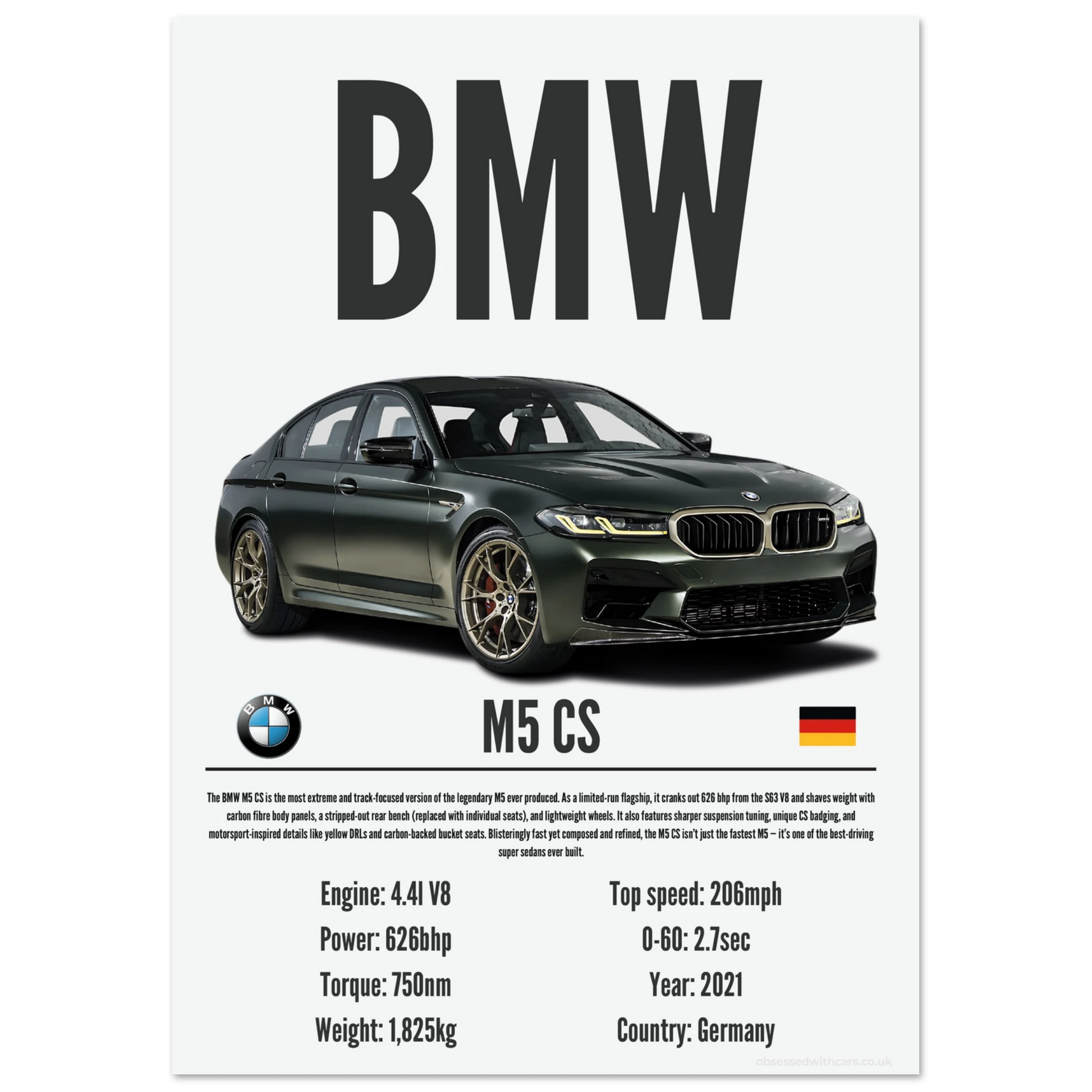 BMW M5 CS Poster - Precision Collection