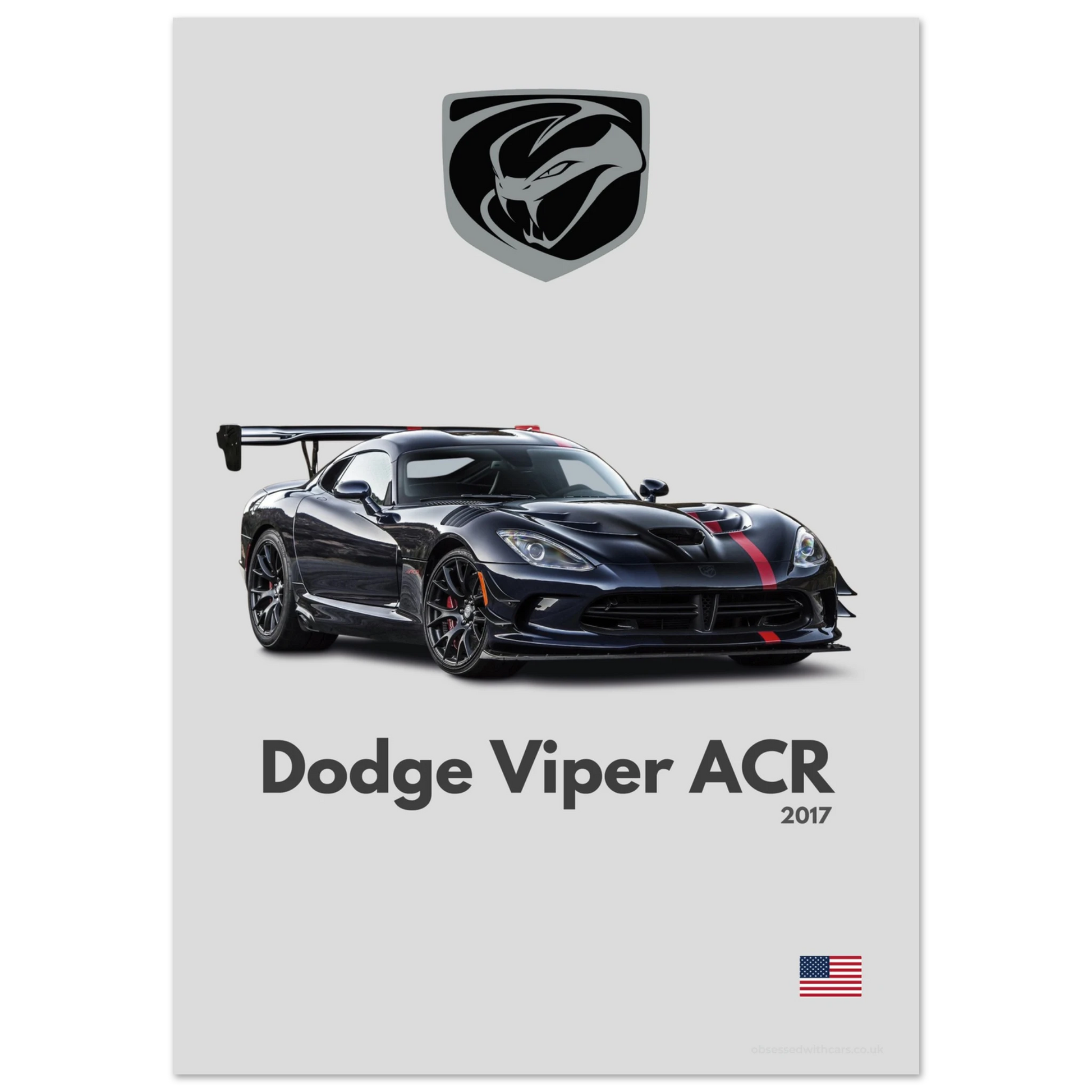 Dodge Viper ACR Poster - Minimalist Collection