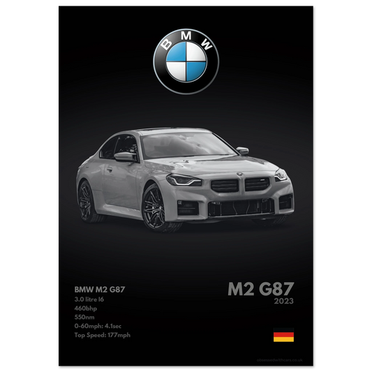 BMW M2 G87 Poster - Monochrome Collection