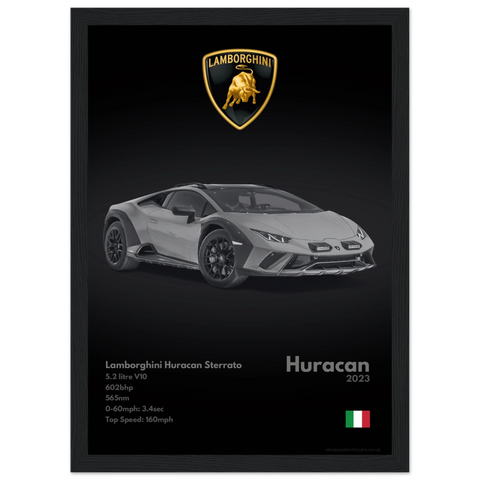 155 Lamborghini Huracan Sterrato Poster - Monochrome Collection