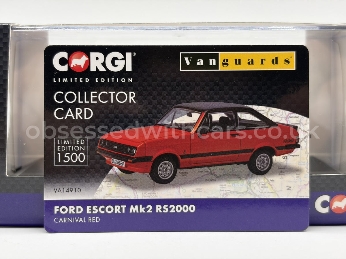 1/43 1976 Ford Escort MK2 RS2000 - Carnival Red | Corgi Vanguards | Model Car