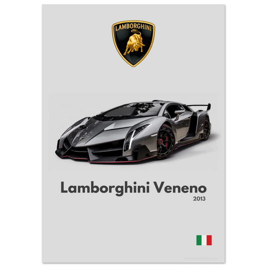 Lamborghini Veneno Poster - Minimalist Collection