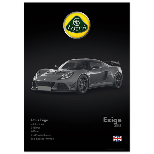 Lotus Exige Poster - Monochrome Collection