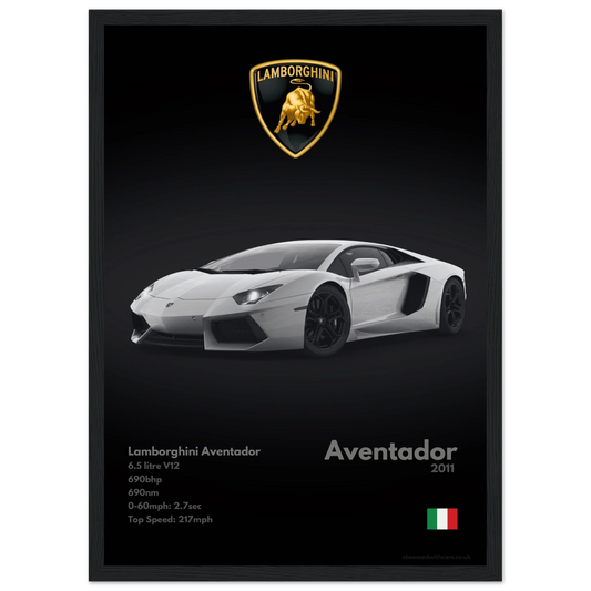 Lamborghini Aventador Poster - Monochrome Collection