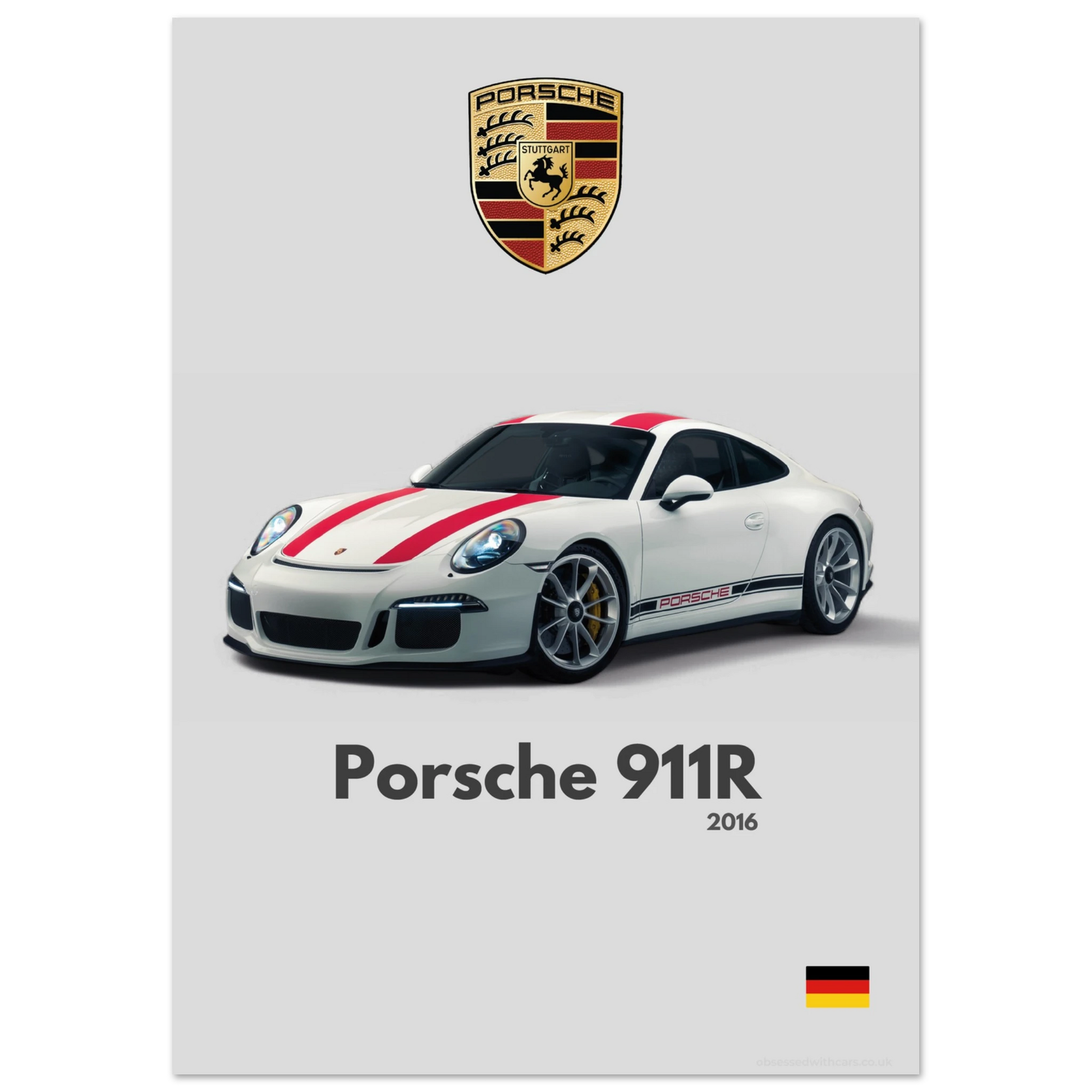 Porsche 911R Poster - Minimalist Collection