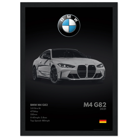 020 BMW M4 G82 Poster - Monochrome Collection