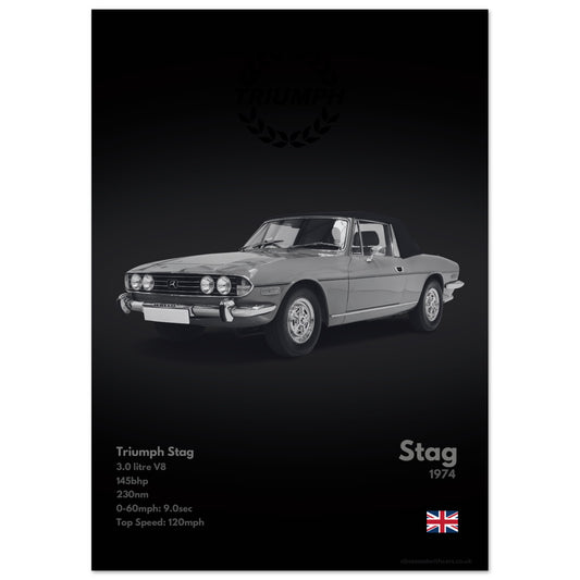 Triumph Stag Poster - Monochrome Collection