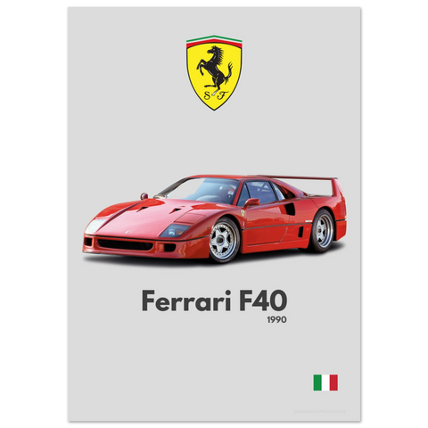 112 Ferrari F40 Poster - Minimalist Collection