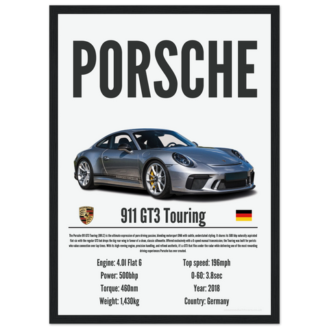 428 Porsche 911 GT3 Touring Poster - Precision Collection