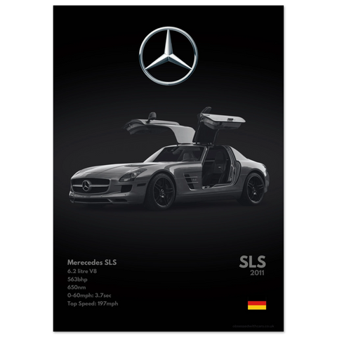 420 Mercedes SLS Poster - Monochrome Collection