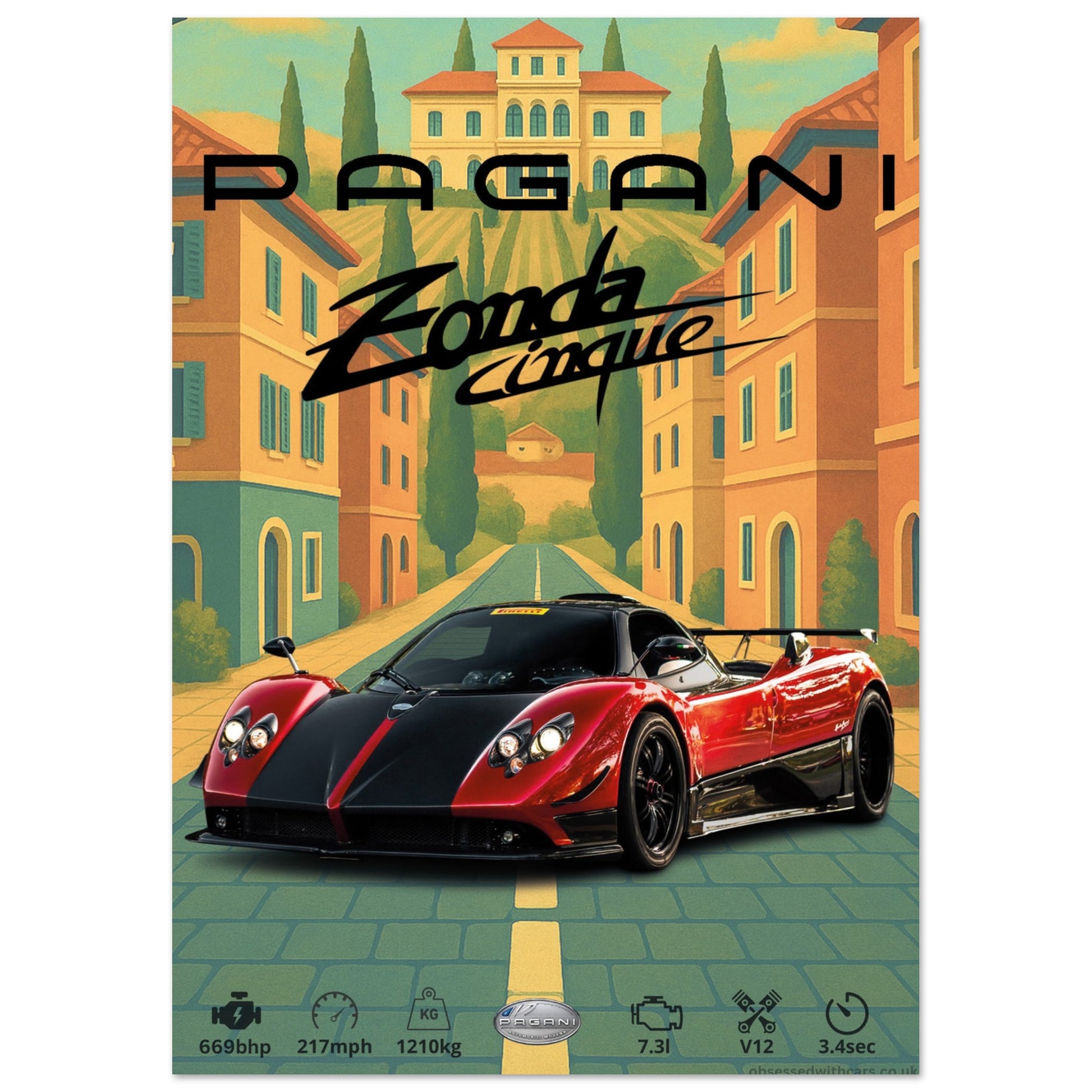 Pagani Zonda Cinque Poster - Abstract Collection