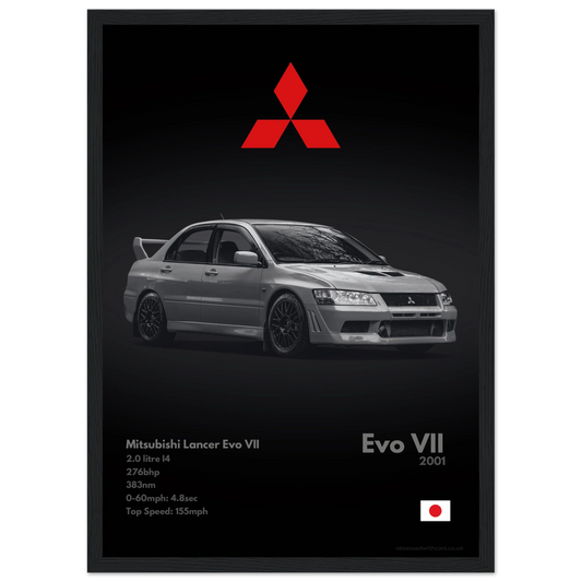 Mitsubishi Lancer Evo VII Poster - Monochrome Collection