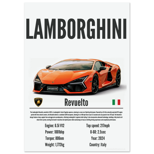 Lamborghini Revuelto Poster - Precision Collection