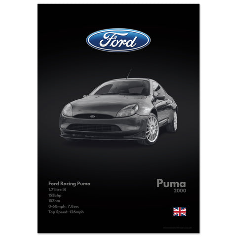 321 Ford Racing Puma Poster - Monochrome Collection