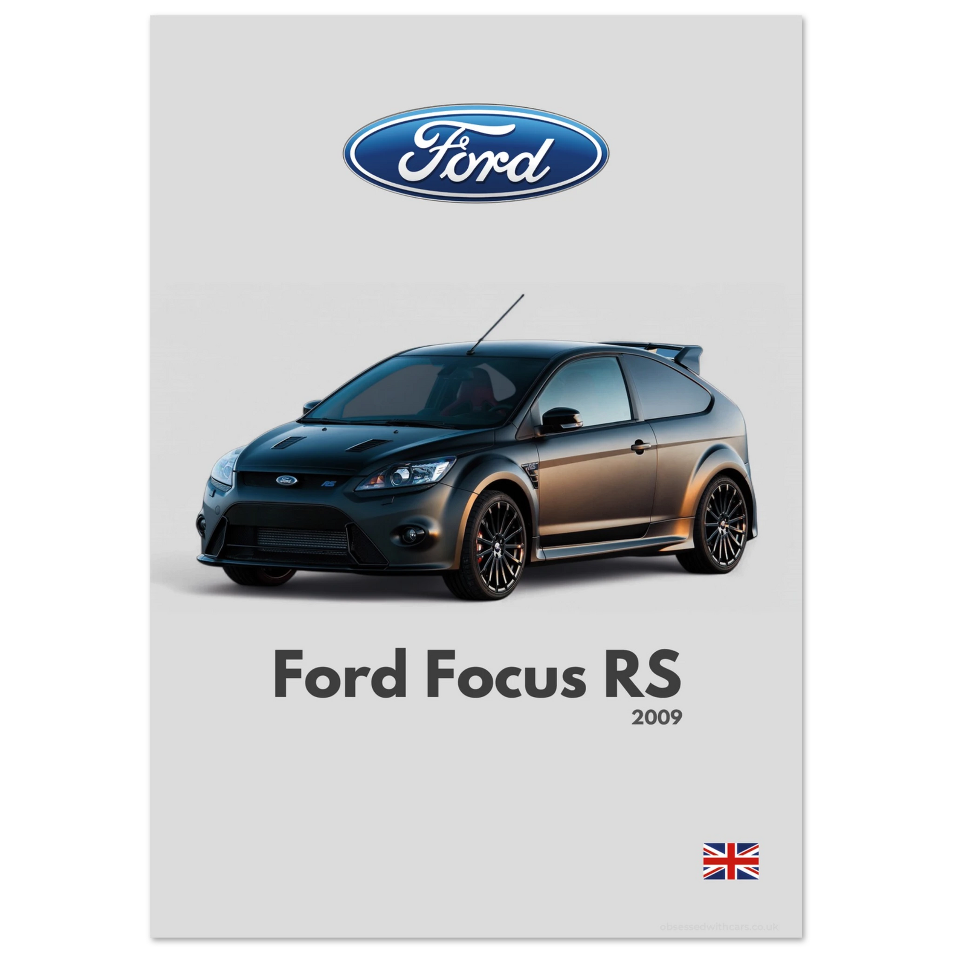 Ford Focus RS Poster - Minimalist Collection