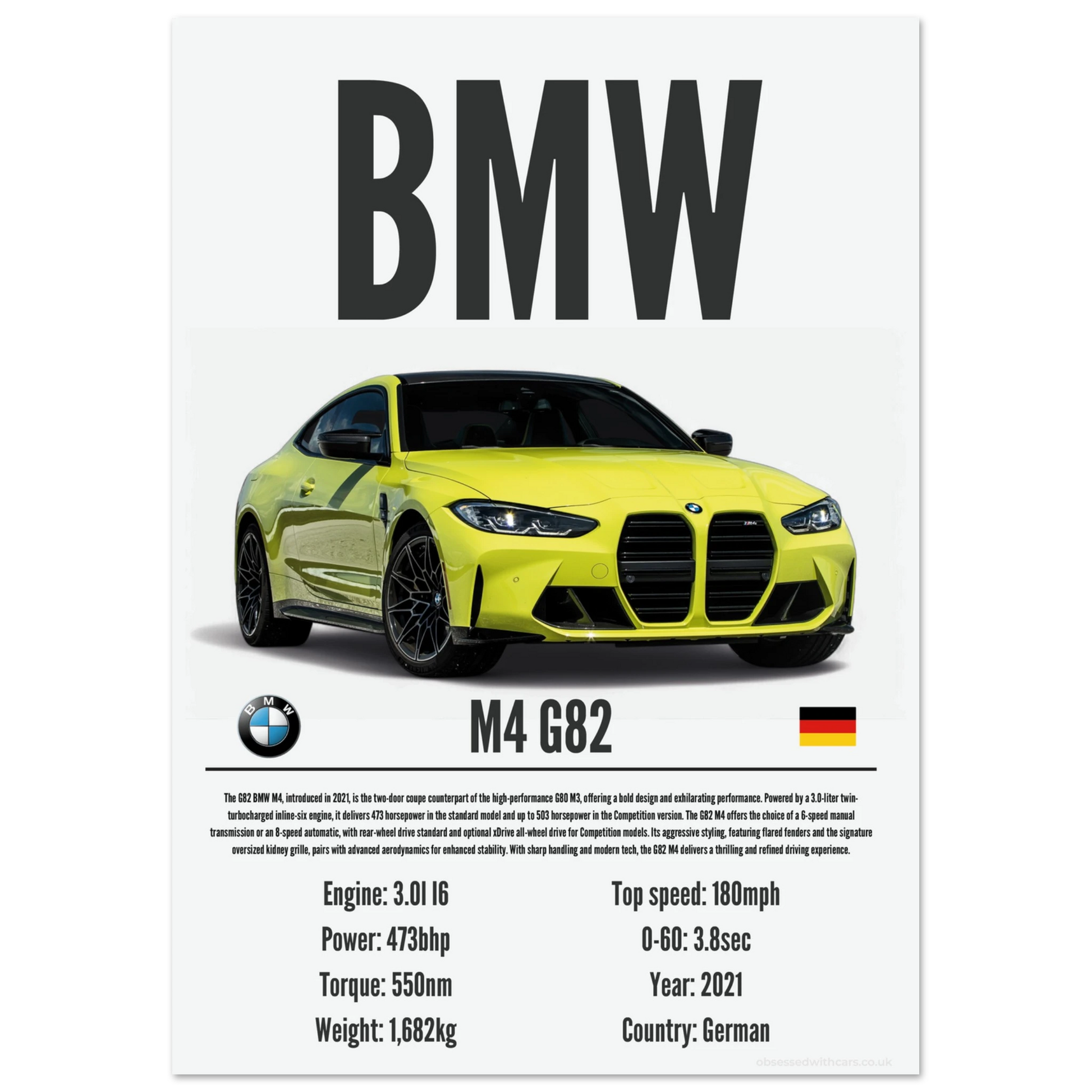 BMW M4 G82 Poster - Precision Collection