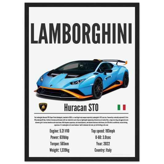 Lamborghini Huracan STO Poster - Precision Collection