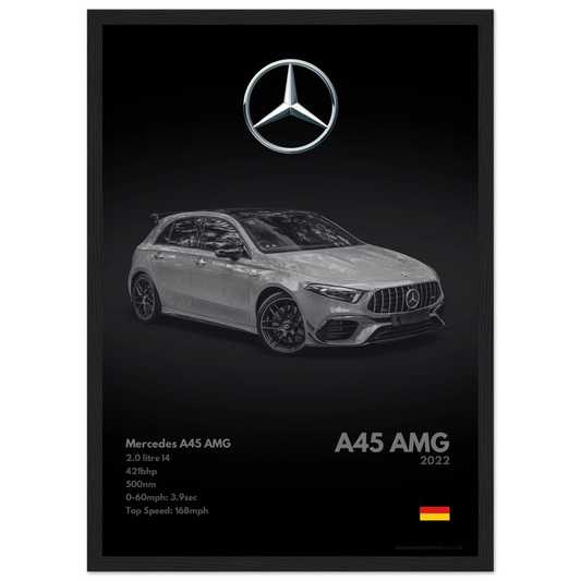 Mercedes A45 AMG Poster - Monochrome Collection