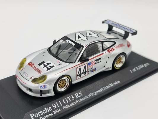 1/43 2004 Porsche 911 GT3 RS - 24h Daytona - Policastro / Policastro Jr / Fitzgerald / Liddell / Mowlem - Minichamps | Model Car