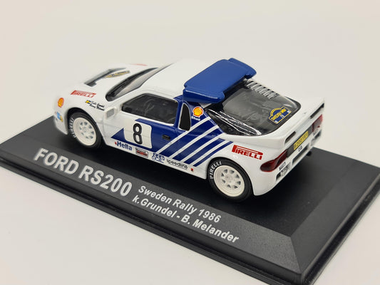 1/43 1986 Ford RS200 - Sweden Rally - Grundel / Melander | Model Rally Car