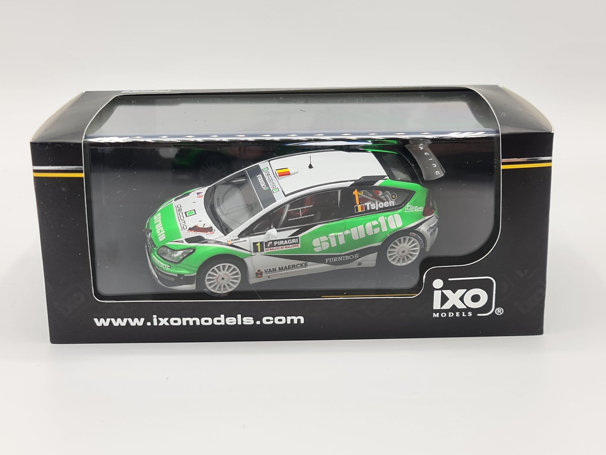 1/43 2011 Citroen C4 WRC #1 - Rally de Wallonie - Tsjoen / Chevaillier - IXO | Model Rally Car