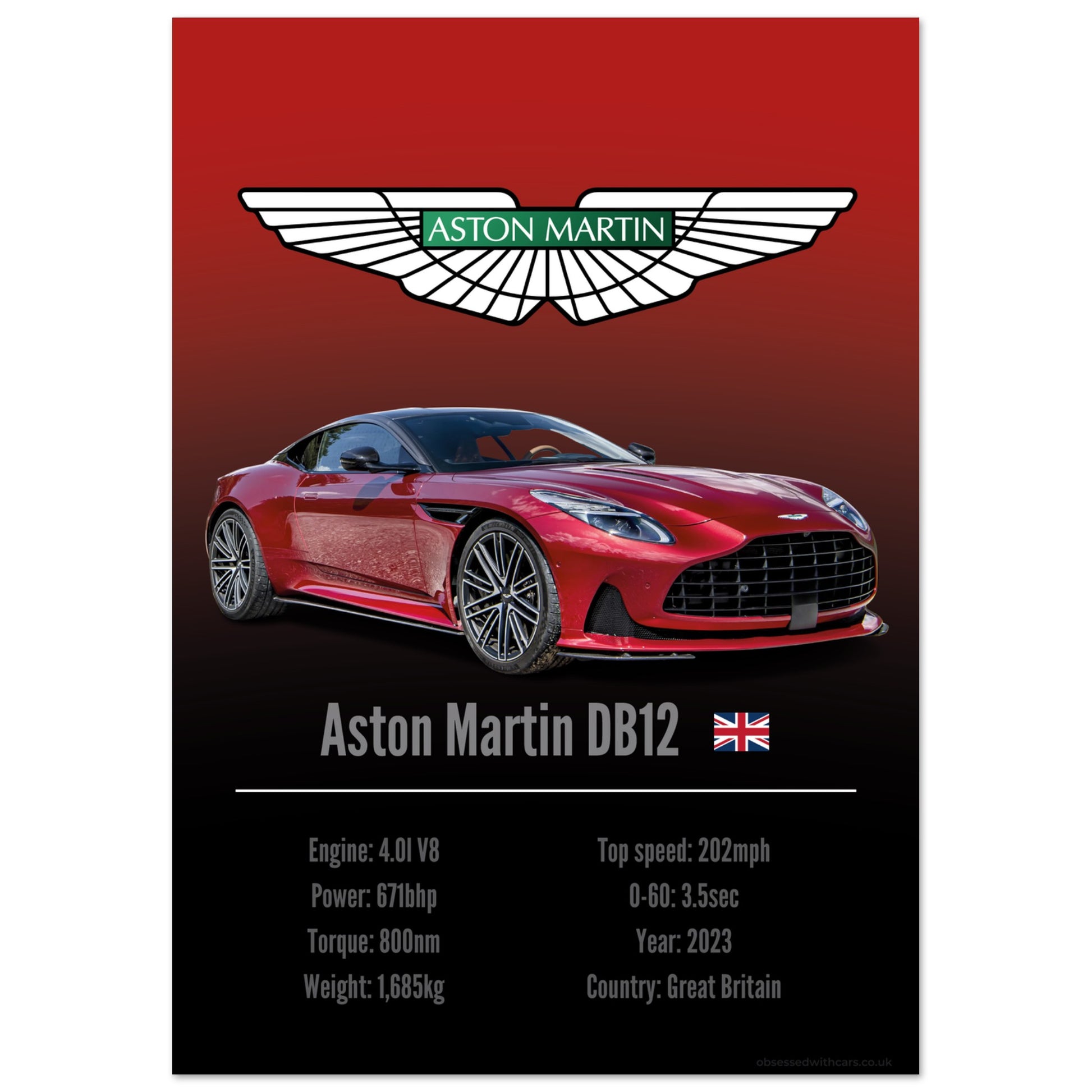 Aston Martin DB12 Poster - Accent Collection