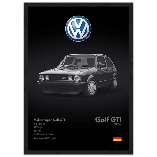 Volkswagen Golf GTI Poster - Monochrome Collection