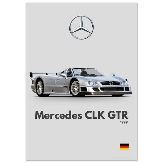 Mercedes CLK GTR Poster - Minimalist Collection