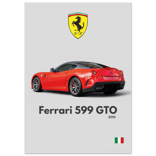 Ferrari 599 GTO Poster - Minimalist Collection