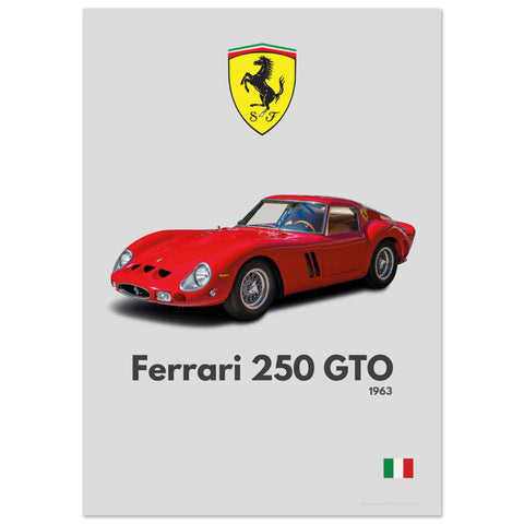 196 Ferrari 250 GTO Poster - Minimalist Collection