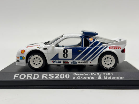 1/43 1986 Ford RS200 - Sweden Rally - Grundel / Melander | Model Rally Car