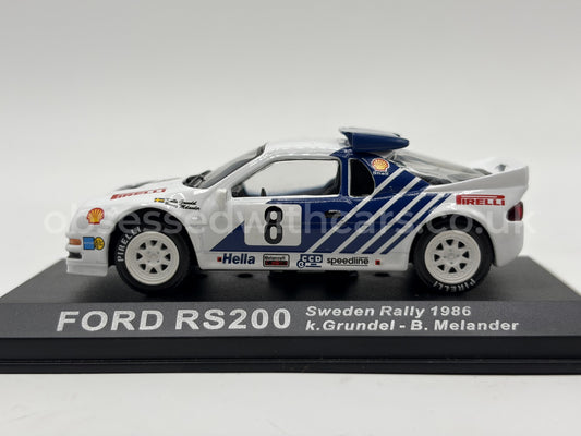 1/43 1986 Ford RS200 - Sweden Rally - Grundel / Melander | Model Rally Car