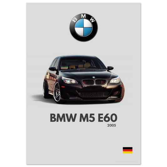 BMW M5 E60 Poster - Minimalist Collection