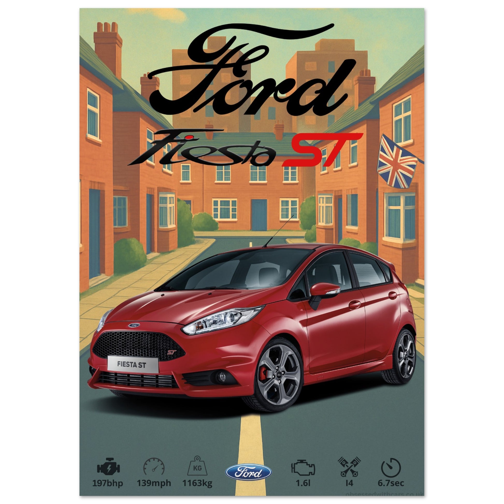 Ford Fiesta ST Poster - Abstract Collection