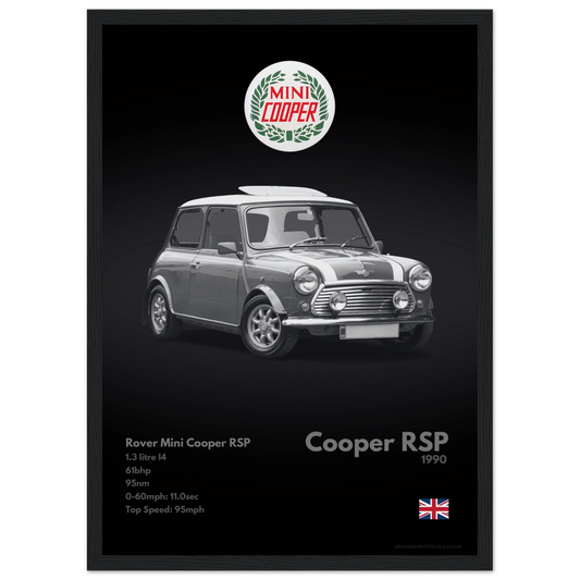Rover Mini Cooper RSP Poster - Monochrome Collection