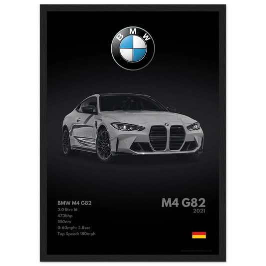 BMW M4 G82 Poster - Monochrome Collection