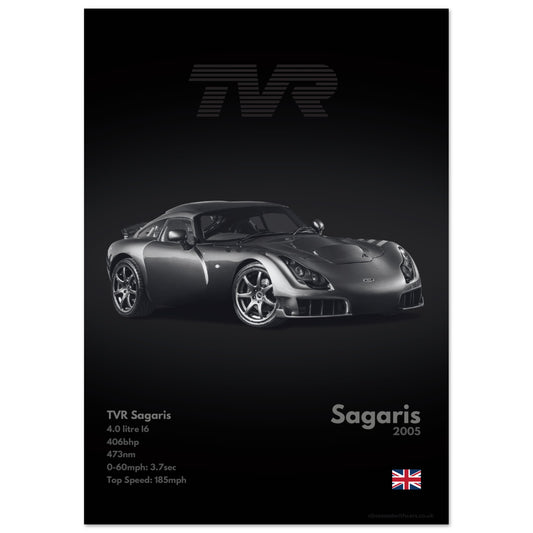 TVR Sagaris Poster - Monochrome Collection