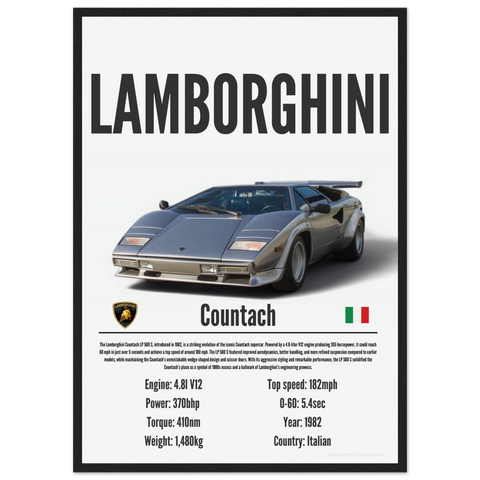 350 Lamborghini Countach Poster - Precision Collection