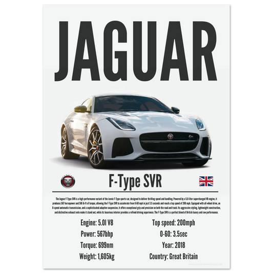 Jaguar F-Type SVR Poster - Precision Collection