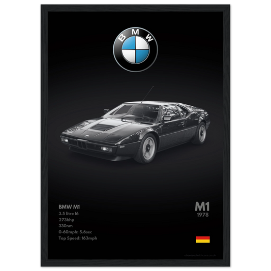 BMW M1 Poster - Monochrome Collection