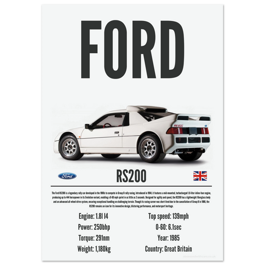 Ford RS200 Poster - Precision Collection