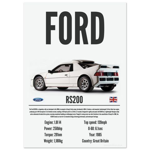 030 Ford RS200 Poster - Precision Collection