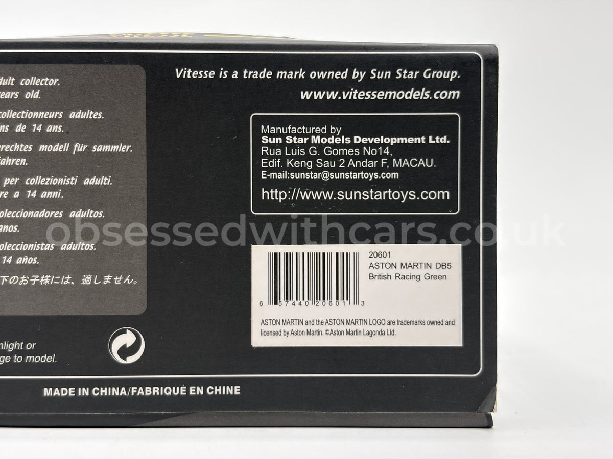1/43 1965 Aston Martin DB5 - British Racing Green - Vitesse | Model Car