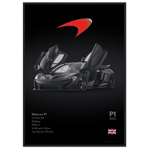 390 Mclaren P1 Poster - Monochrome Collection