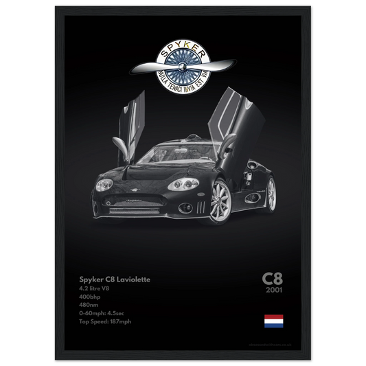 Spyker C8 Laviolette Poster - Monochrome Collection