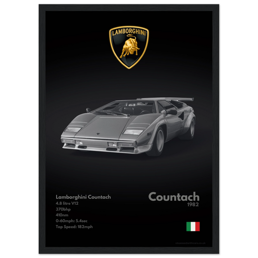 Lamborghini Countach Poster - Monochrome Collection