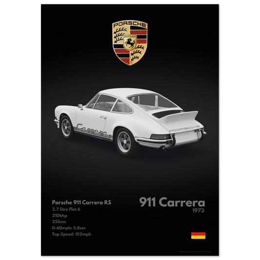 Porsche 911 Carrera Poster - Monochrome Collection